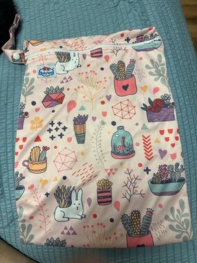 Babyland Pink Floral & Cactus Wet Bag